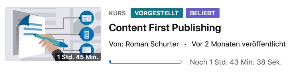 Mein Videotraining "Content First" bei LinkedIn Learning.