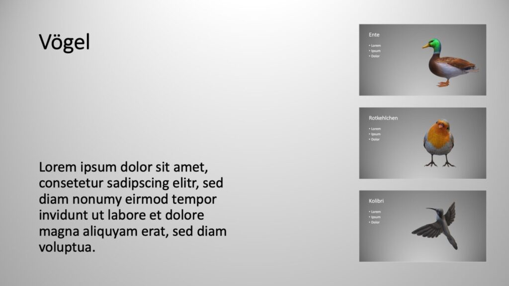Das Bild zeigt die klassischen Vorschaubilder, die Powerpoint bei Zooms automatisch generiert. 